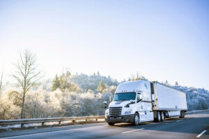 fleet winterizing, Big,Rig,White,Technological,Improved,Long,Haul,Semi,Truck,With